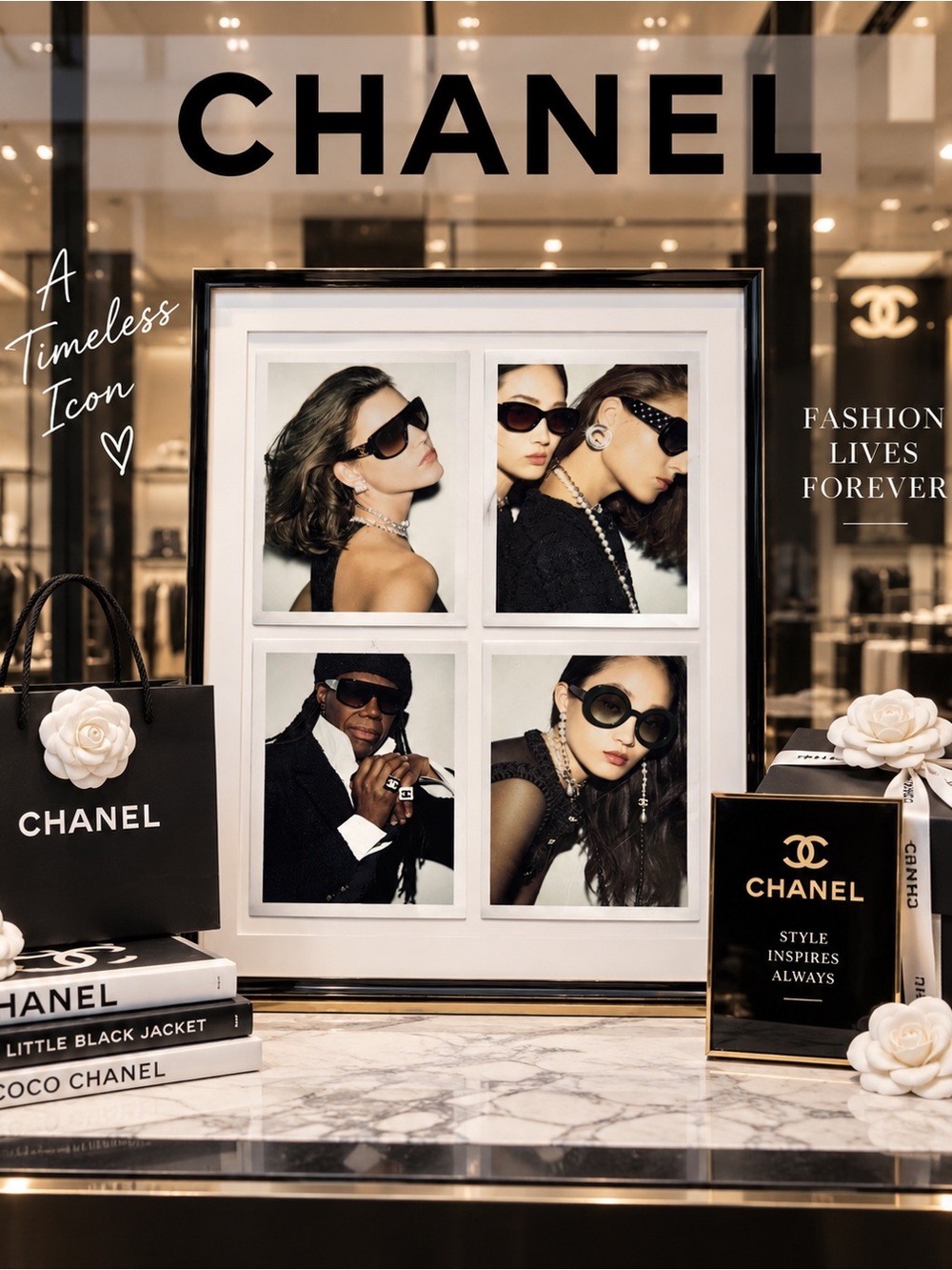CHANEL Authentic  “Ten Loves” Campaign large gloss portrait from Chanel boutique
